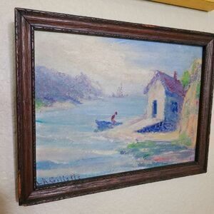 lester a. gillette (KS/MO/OH 1855-1940) framed oil painting 1928 portland maine